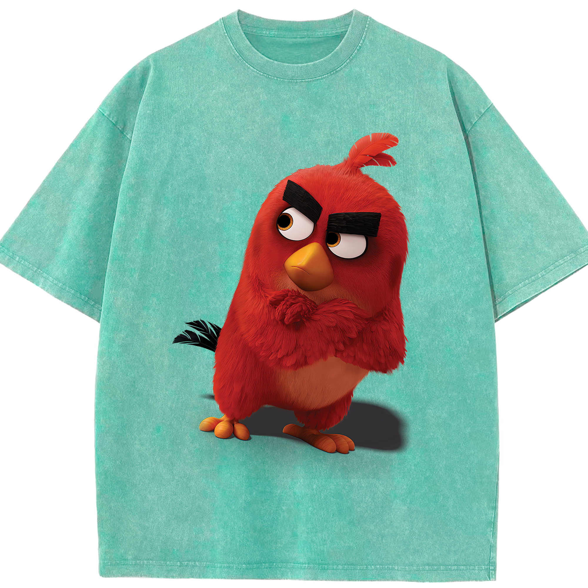 （画像用） Angry Birds アングリーバード 綿100% ヴィンテージ風 半袖Tシャツ（フロントプリント）